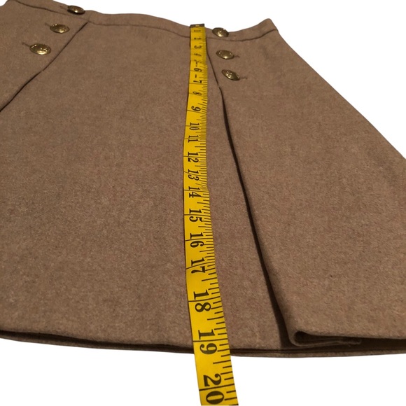 J CREW The Pencil Skirt Women’s Tan Wool Blend Pleated Sailor Style Skirt Size 4 - Picture 5 of 9